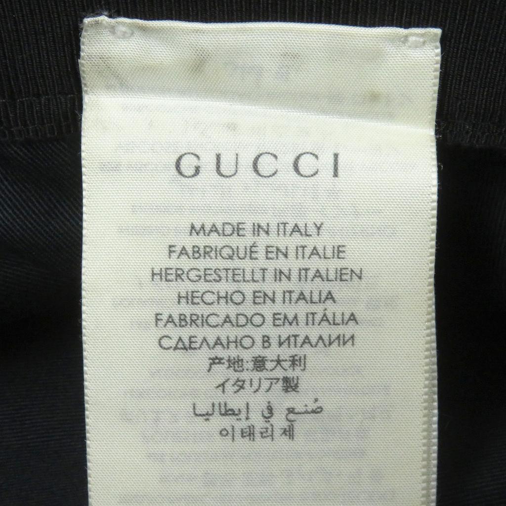 Great GUCCI Hat GG Canvas GG Marmont Bucket Black Polyester Mens 576587 Used