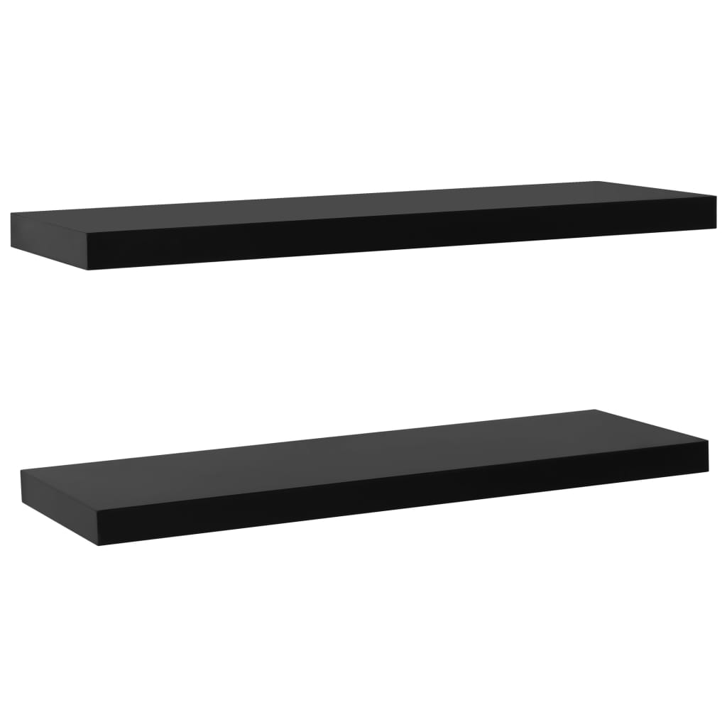Floating Shelves 2 pcs. Black 120 x 20 x 3.8 cm