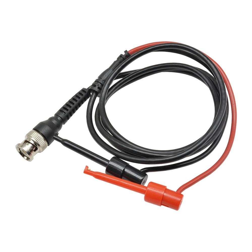P1007 Enchufe Macho BNC Q9 a Cable de Sonda de Prueba para Osciloscopio con Pinzas de Gancho Doble 120CM con Dos Mini Sondas Terminadas en Gancho de Prueba 500V 5A