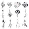925 Sterling Silver Music Note Piano Headphone Charm Beads for Bracelet Necklace Jewelry Women