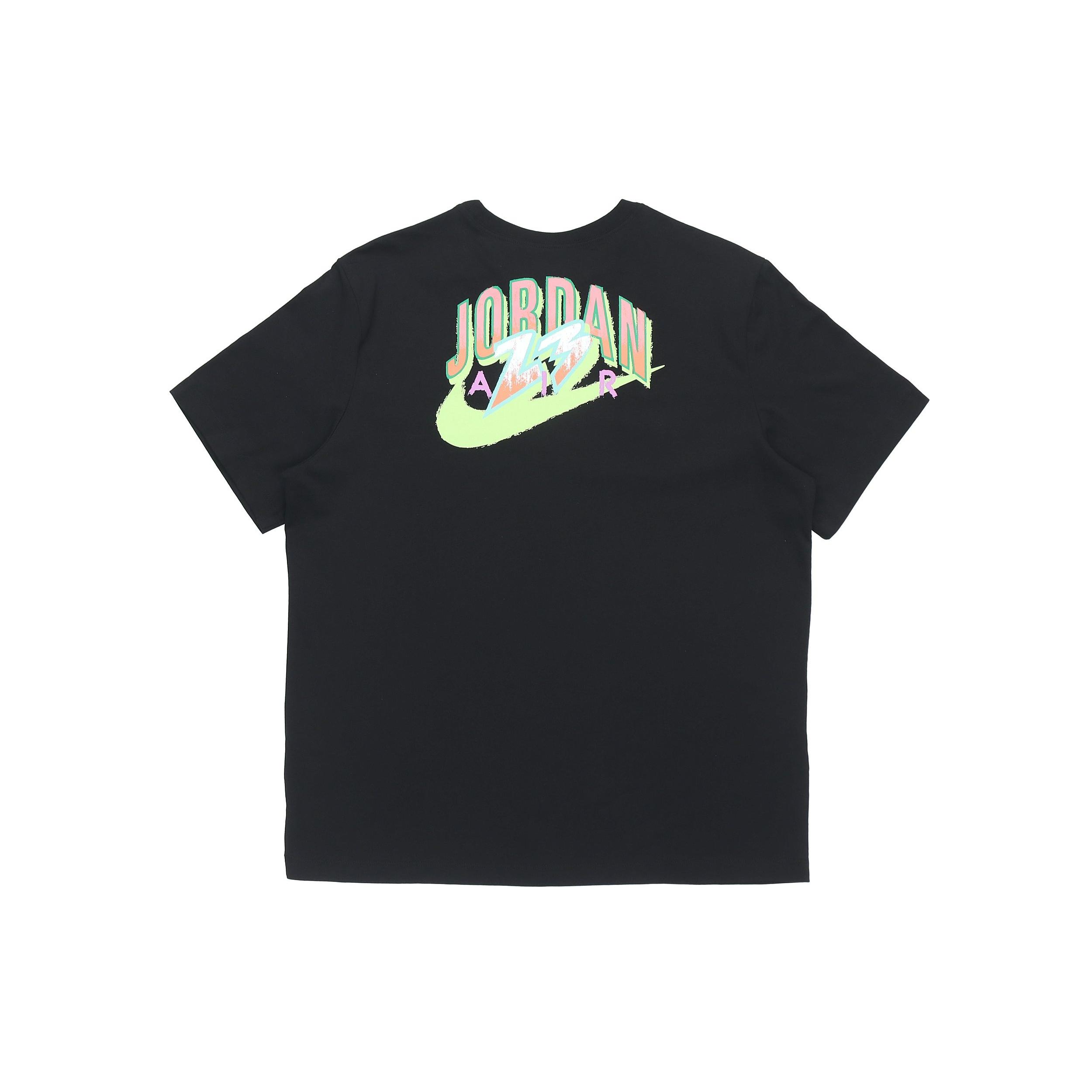 Air Jordan 23 Swoosh Sports Causual Ventilate Letter Printing Round Collar Male Black Men s CZ8379-010 M
