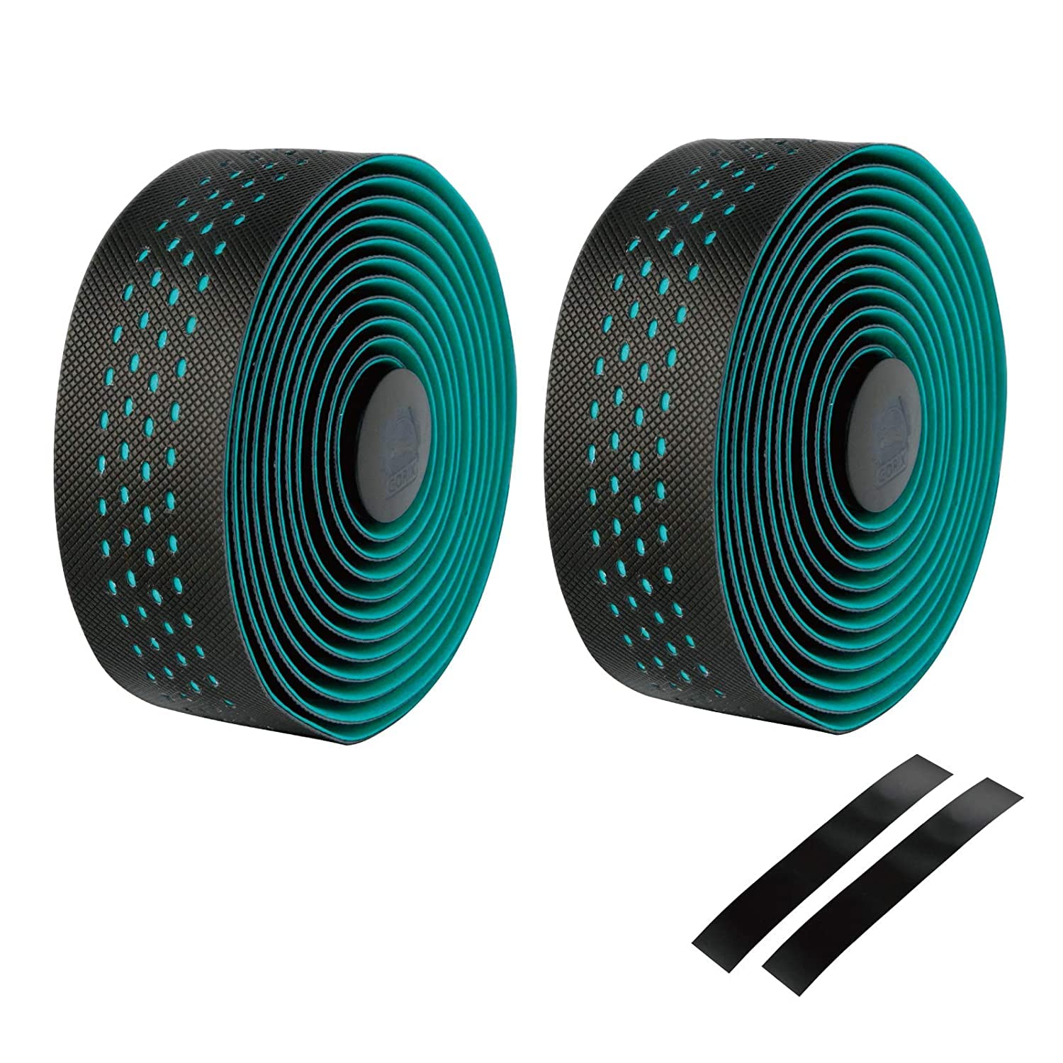 

GORIX Road Bike Bar 2 Colors Black x Celeste Tape, (GX-063BD), Anti-Slip, Shock-Absorbing,
