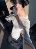 9-Hour Pure Desire Lace Patchwork Women's T-Shirt, Spring 2026 Jacquard Long-Sleeve Inner Top C3087
