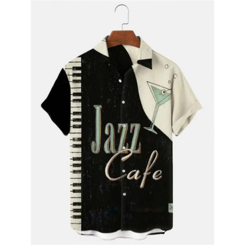 New summer casual hot sale D printing short-sleeved shirt Hawaiian shirt men's vacation seaside source