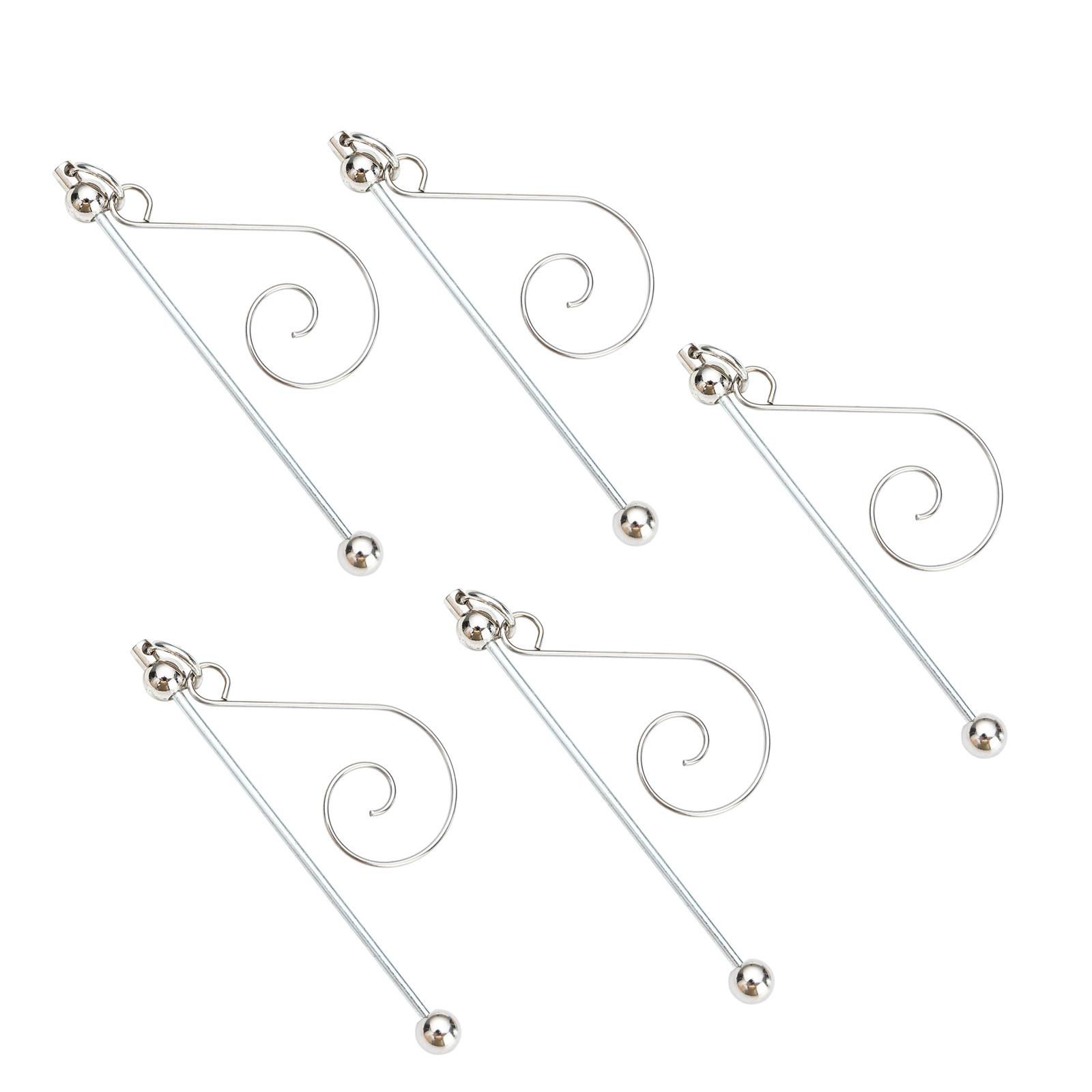 

5pcs Silver Beadable Blanks Hanger Silver Beadable Hangings Hook for Customized Christmas Pendant Accessories