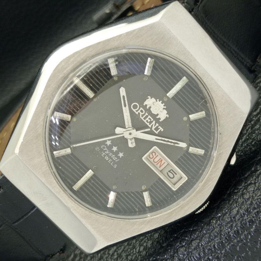 USED JAPAN OLD ORIENT CRYSTAL AUTOMATIC 46941 MENS ORIGINAL DIAL WATCH A416171-2 R10621f-a416171