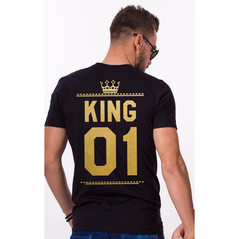 Stylisches T-Shirt mit Nummern-Kronen-Print für Damen und Herren, perfekt für legere Sommerkleidung