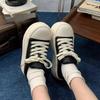 Fashion Platform White Shoes Women 2025 Autumn New Fashion Lace Up Height Increase Casual Shoes Comfortable Outdoor Non Slip Board Shoes