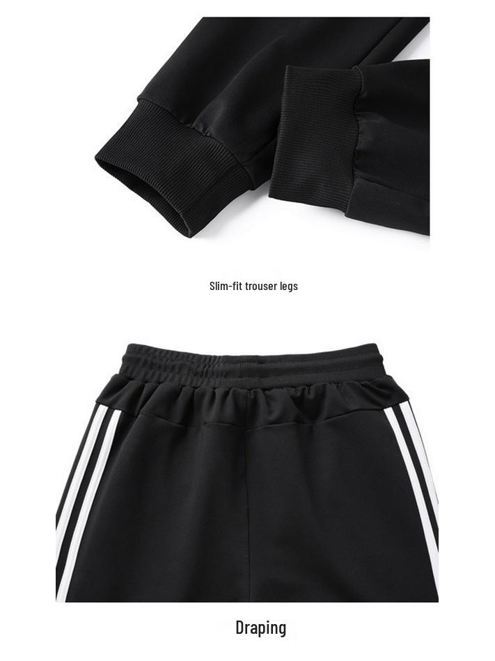 Herren Trendiger Dreistreifen Freizeit-Fitness-Trainingsanzug - Frühling & Herbst Zweiteiliges Set