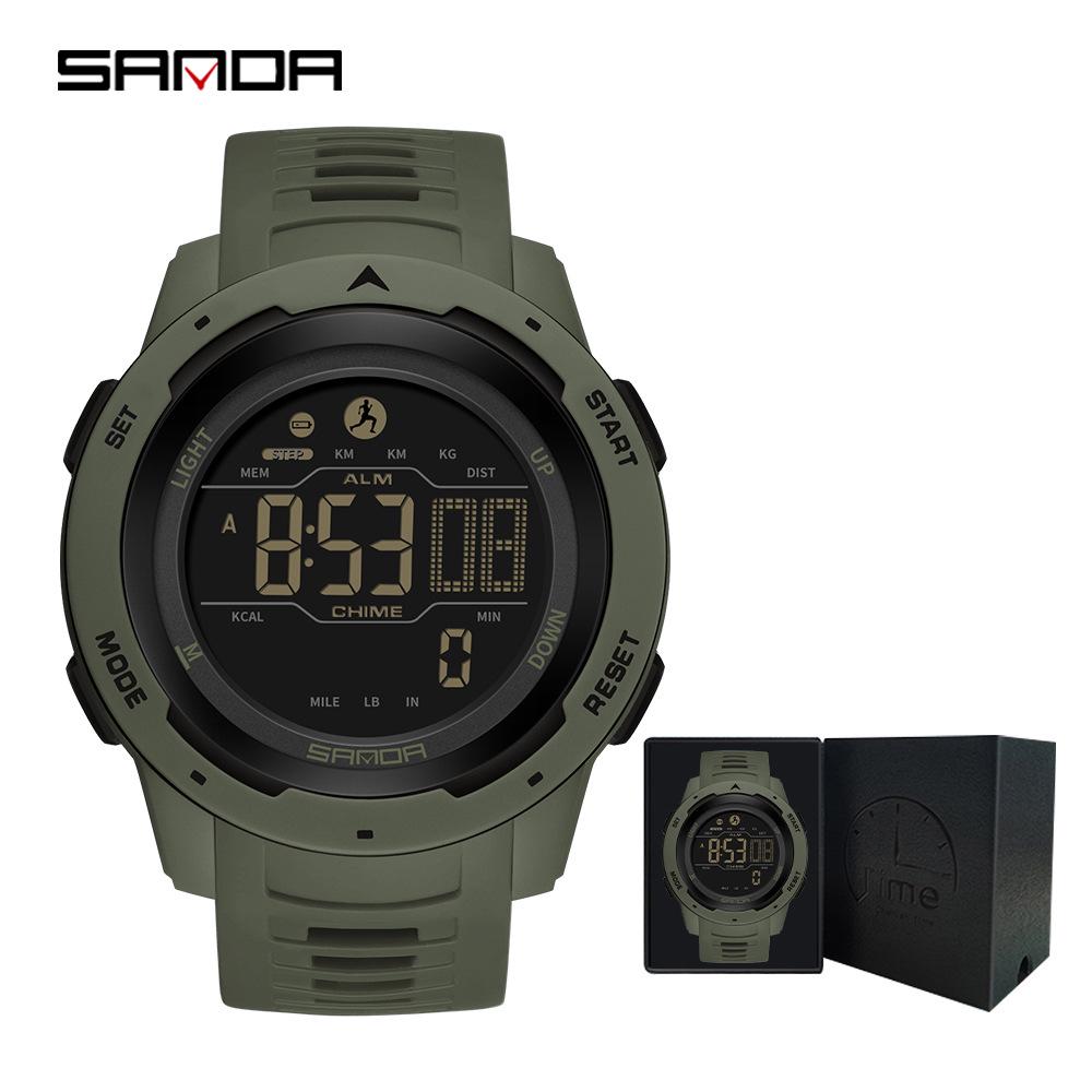 SANDA Unisex Sports Watch: Perpetual Calendar, Alarm, Dual Time Zones, Pedometer.