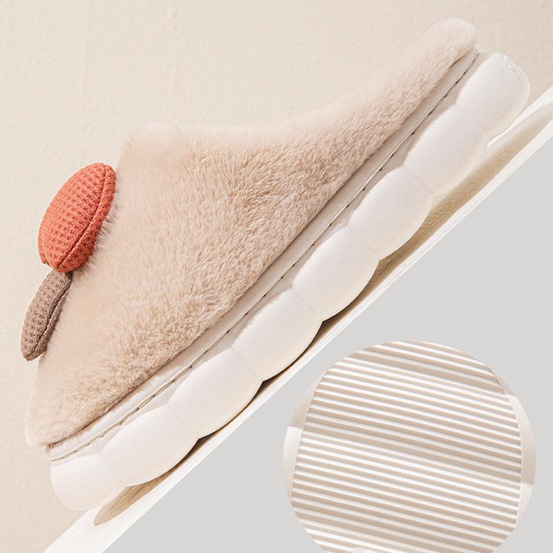 Mushroom-Shaped Plush Slippers: Stylish, Cozy Cotton for Men & Women - Autumn/Winter 2025