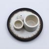 Ceramic Palo Santo Smudge Incense Holder, White Grey