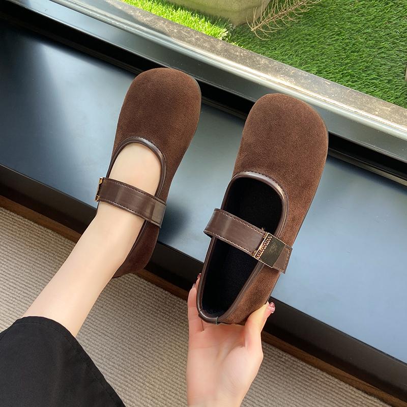 Fashion New Popular Women's Retro Mary Jane Flats Round Toe Soft Bottom Comfortable Casual Shoes Vintage-Inspired Classic for Everyday