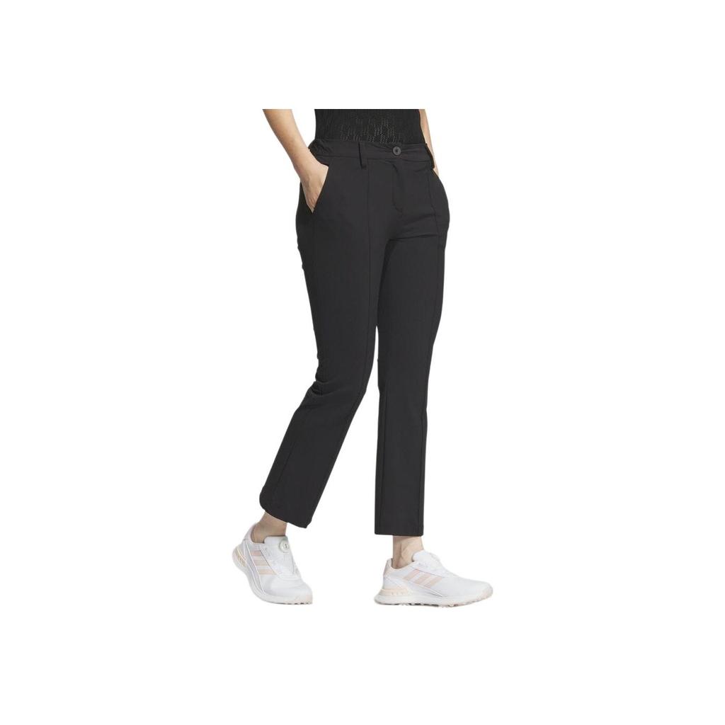Adidas Solid Color Zippered Flared Slim Fit Casual Pants Women Bottoms Black IN6585