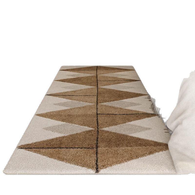 Retro Faux Cashmere Thickened Bedside Rug - Absorbent Bedroom, Bay Window, and Sofa Floor Mat