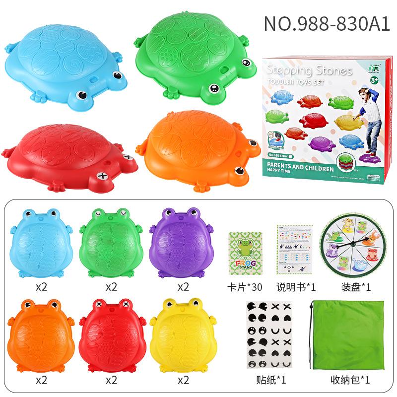 

Children S River Stone Sensory Integration Training Balance Stampede, Frog Foot Stone With Turntable Card Outdoor Sports Toy