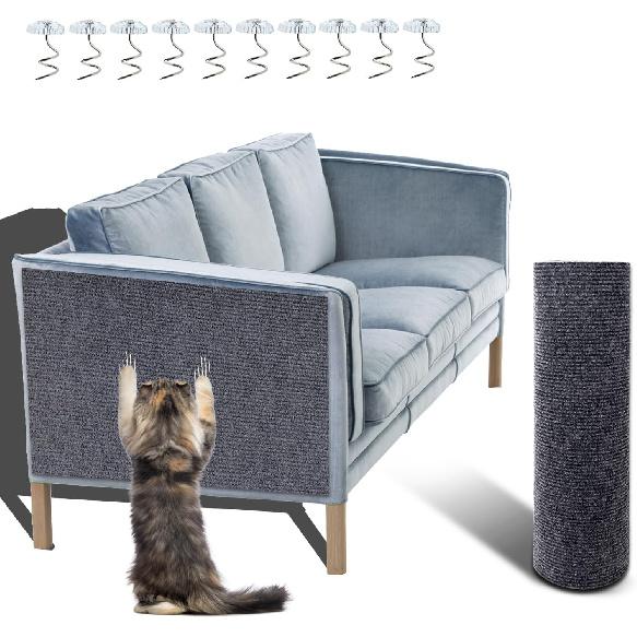 78.7 x15.8  Cat Scratching Mat - Trimmable Self Adhesive DIY Climbing Cat Scratcher Pad Replacement for Cat Tree Shelves and Post Cat Scratch