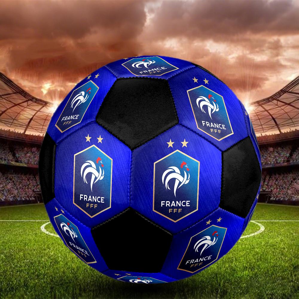 Pallone Calcio a 5 FFF Francia Colorato Cucito a Macchina PVC Misura 5 Pronto per Allenamento di Squadra Competizione Resistente Alta Rimbalzabilità Fantastico Regalo Sportivo