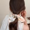 Hair Tie Floral Print Bunny Ear Design Hair Rope High Elasticity No Damage Bun Half-Tied Hairstyles Ponytail Holder Hair Accessory