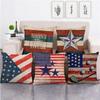 Colorful Striped Five-Pointed Star American Flag Digital Printing Short Plush Pillow Covers For Car Sofa Office Cushion Cover