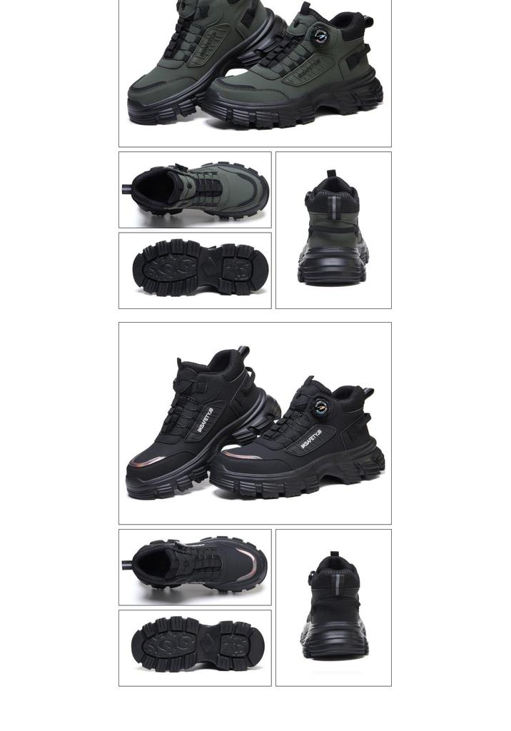 Men's Lightweight Breathable All-Season Safety Shoes - Anti-Smash, Anti-Puncture, Wear-Resistant, Long-Lasting Comfort
