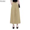 Women Casual Elastic Waist Loose Wide Leg Pants