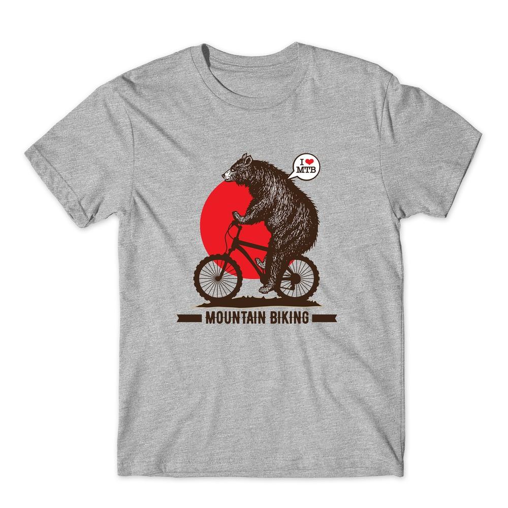 

Футболка с забавным животным для активного отдыха в велосипедном стиле «Горный медведь» L