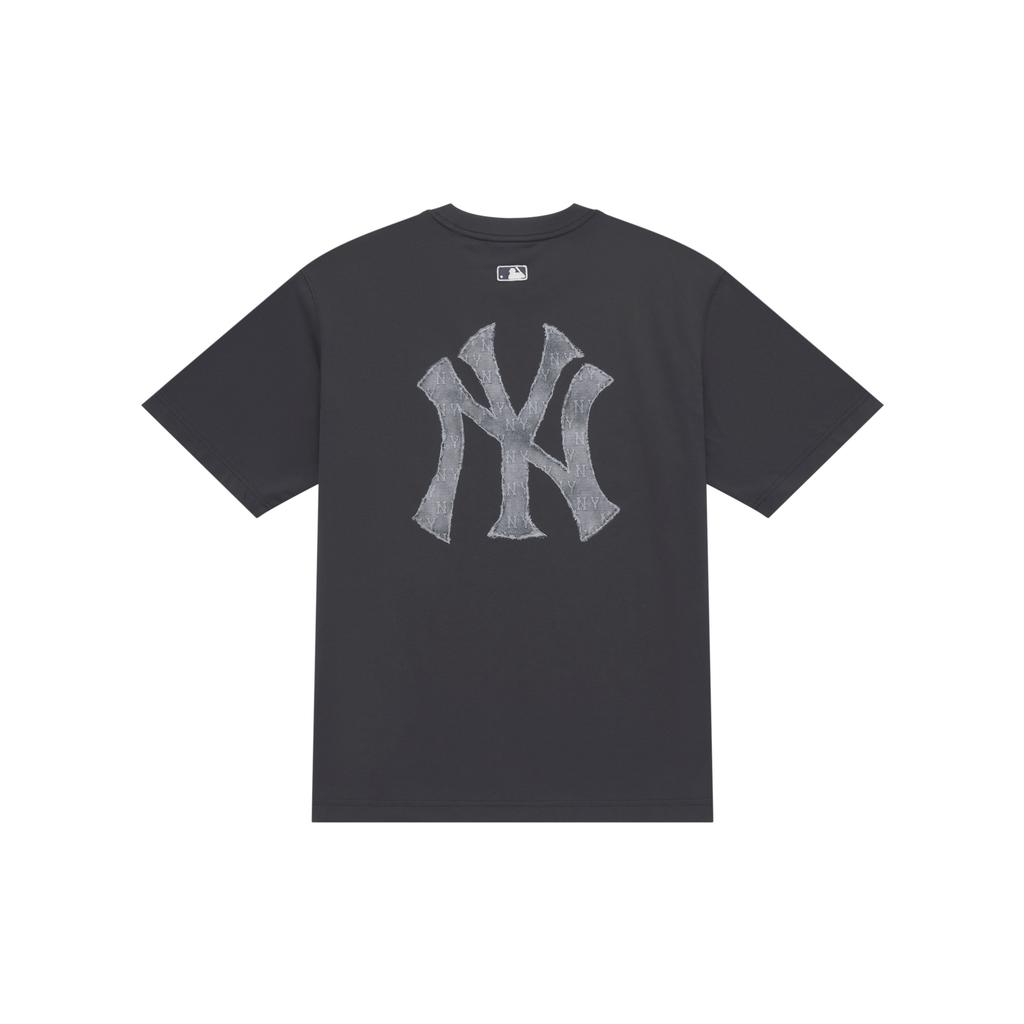New MLB MONOGRAM Collection New York Yankees SS25 T Shirt Unisex Charcoal Gray 3ATSM0953-50CGS