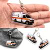 Ambulance Pendant Keychain,Vehicle Theme 2D Flat Acrylic Ornament Charm,Hanging Decoration for Car,Bags,Festive,Home,Party,Gift