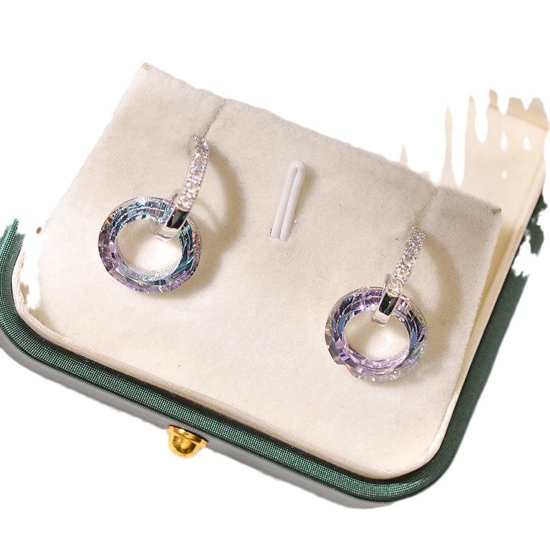 Chic Fantasy Crystal Zircon Hoop Earrings: Stylish, All-Match, and Exquisite Design