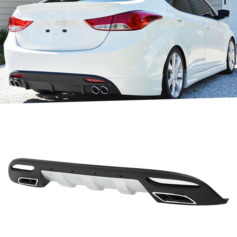 Matte Silver Black Rear Bumper Diffuser Lip Fit for Hyundai Elantra Sedan 2010‑2014