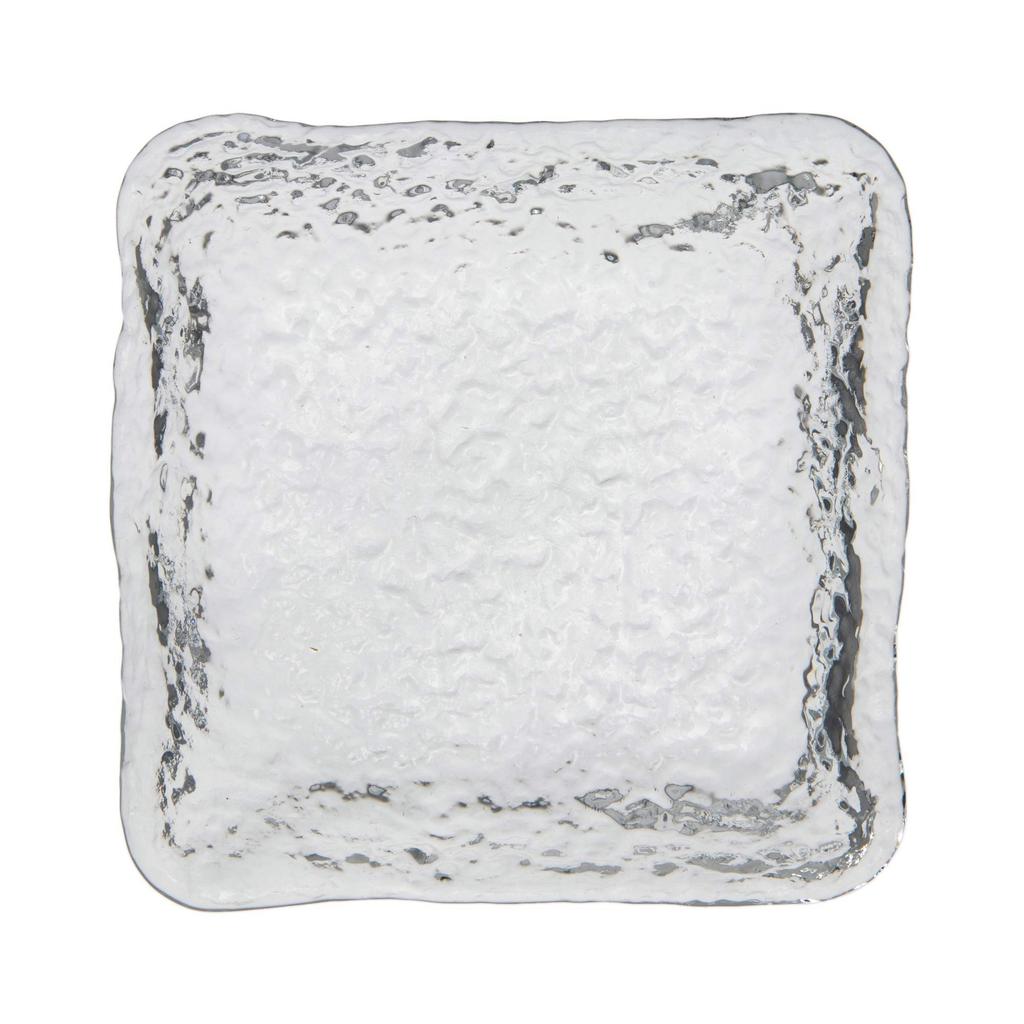 Aoyama Glass Square Plate, 11cm, Asatsuyu (morning dew) design, Made in Japan, AMG-MAY-10