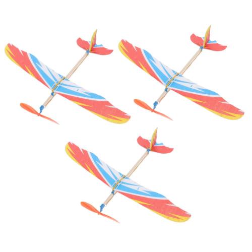 

Housoutil 3 Pieces DIY Aircraft Toy Windup Model Airplane Foam Glider Bird Design Aircraft Rubber Band Powered DIY Model Bamboo