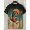 Men's Funny Animal Cat Printed T Shirt Short Sleeved Tee Tops 3D Print O-Neck Shirts Party Summer Casual Men's Clothing Apparel