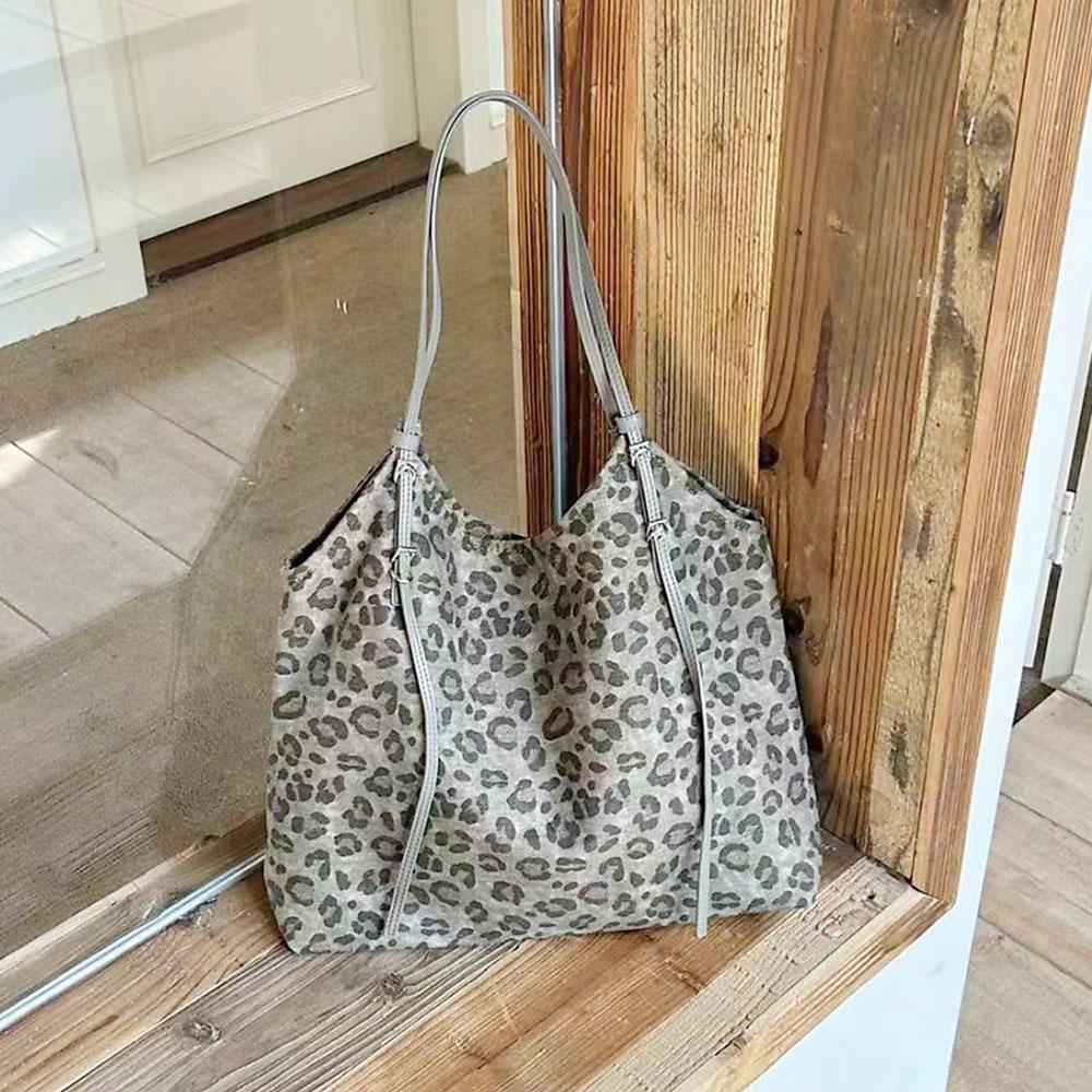 MATTIERE MT_25012 Womens Casual Leopard Canvas Shoulder Bag