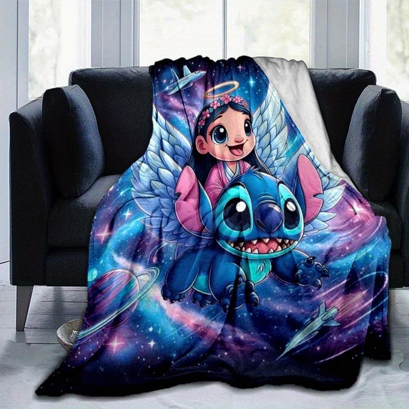 

1pc Stitch Printing Blanket - Soft, All-Season Throw for Office Blanket, Car, Travel 80cmx120cm(31inx47in)