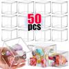1-50pcs Acrylic High Transparency Display Boxs Food Grade Transparent Packaging Box Square Household Figurine Display Candy Boxs
