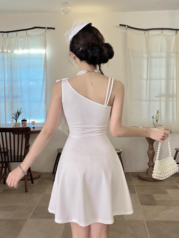 Rüschen 9727 Weiter Saum A-Linie Kurzes Kleid - Schlankmachendes Nachtclub-Outfit für weibliche Technikerinnen