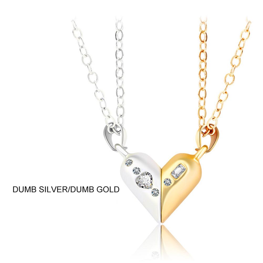 2 Τεμ./Σετ Μαγνήτης Έλκει Κολιέ Ζευγαριού Καρδιά Κρεμαστό Αλυσίδες Κλείδα Τσόκερ Για Αγάπη Δώρα Αγίου Βαλεντίνου Κοσμήματα