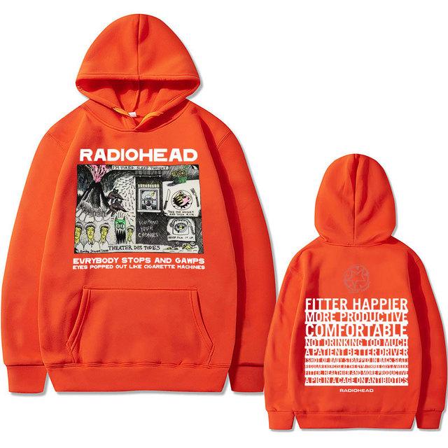 Mikiny s kapucí Britské vintage rockové kapely Radiohead Všichni se zastaví a zírají Oči vylezlé jako cigareta