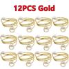 12-2PCS Metal Napkin Ring Imitation Pearls Napkin Buckle Napkin Holders For Wedding Christmas Banquet Home Dining Table Decors