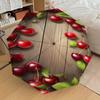 1PC Cherries Wood Umbrella-8-Rib Reinforced, Automatic Open, Lightweight & Durable, Fashion Accessory for Outdoor-D387