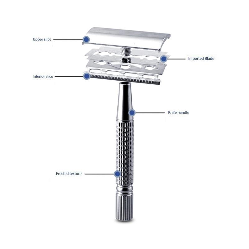 New Double Edge Safety Razor Portable Detachable Mens &Womens Hair RemovalShaving Razors Classic Metal Manual Shaver