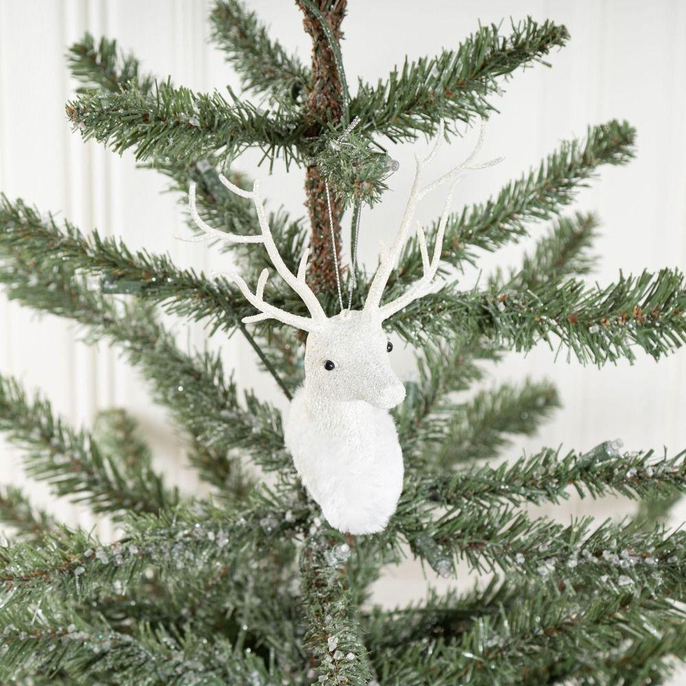 

Украшение рождественской елки из пенопласта, голова белого оленя, очаровательное модное рождественское украшение, Рождественская вечеринка