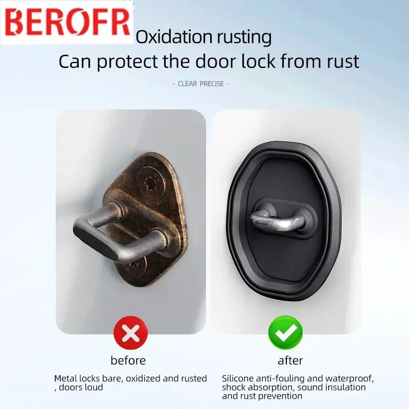 4pcs Absorber Silicone Car Door Lock Buckle Anti-collision Protective Cover For Chevrolet Cruze Lova Rv Trax Monza Malibu Blazer