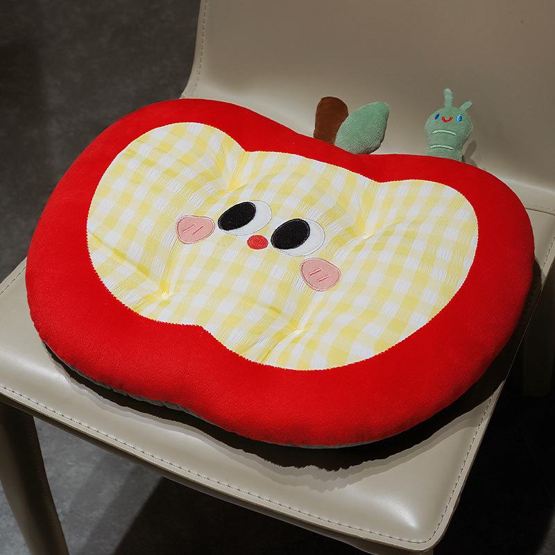 Cartoon Apple Seat Cushion Plush Toy Apple Throw Pillow Home Sofa Pillow Cushion Girl Soothing Doll