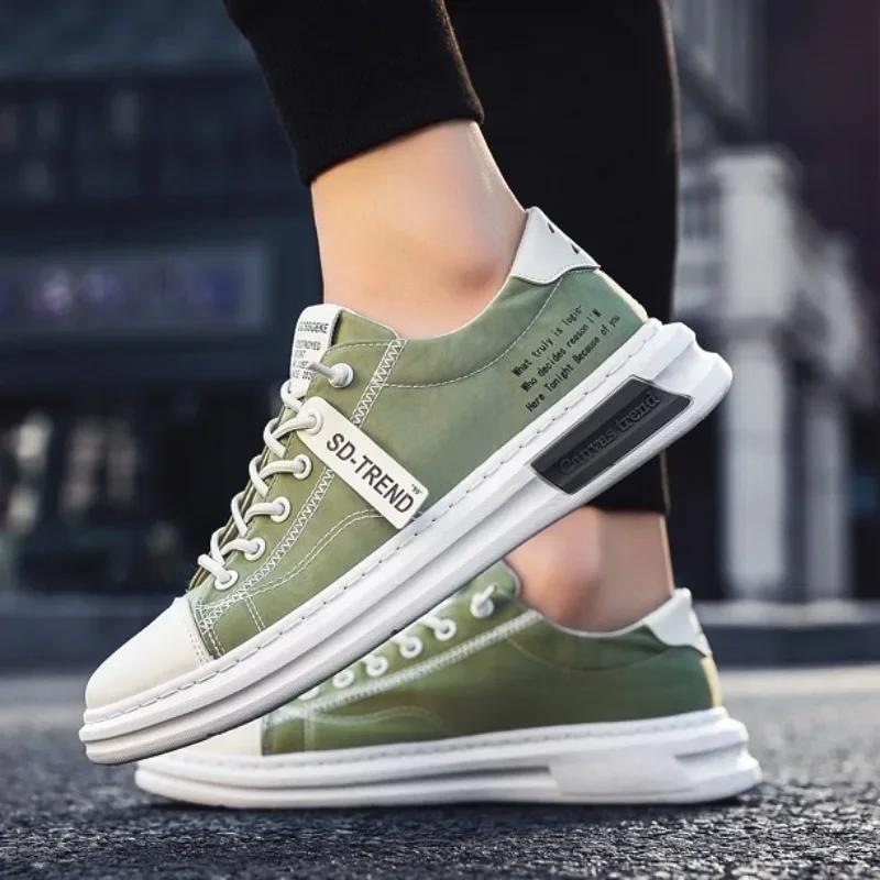 Fashion New Arrival Canvas Summer Breathable Comfortable Men Sneakers Fashion Lace-up Casual Walking Flats Men's Vulcanize Shoes