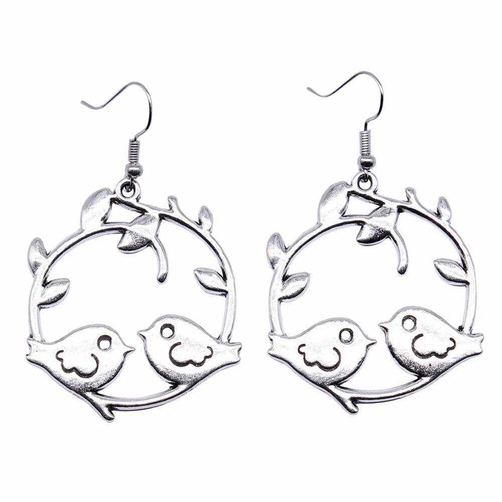 

Серьги-птицы, пара подвесок, оптовая продажа, аксессуары для ювелирных изделий, размер 18X19 мм A02-1pair-42x39mm