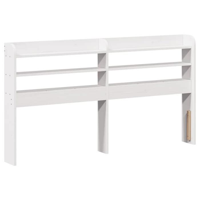 VidaXL Headboard with Shelves White 120 Cm Solid Pine Wood, Wooden Headboard, Headboard with Storage, Head of 850957