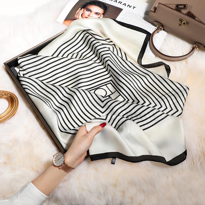 Silk Silk Scarf 100% Silkworm Lady Chinese Square Scarf Scarf For Mother'S Birthday Gift Bag